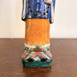 Chinese Porcelain Sculpture of a Manchu Mandarin Qing Pipe Smoker