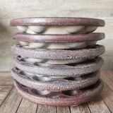 6 glazed ceramic snail plates