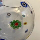 Vase ball inlays millefiori multicolored 70s