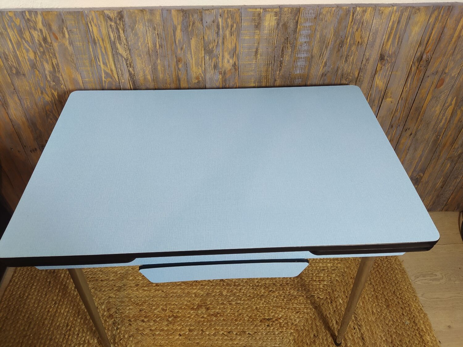 Blue Formica table