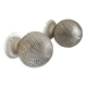 Set of two chiseled glass globe wall lights