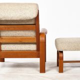 Vintage armchair with Denmark teak stool
