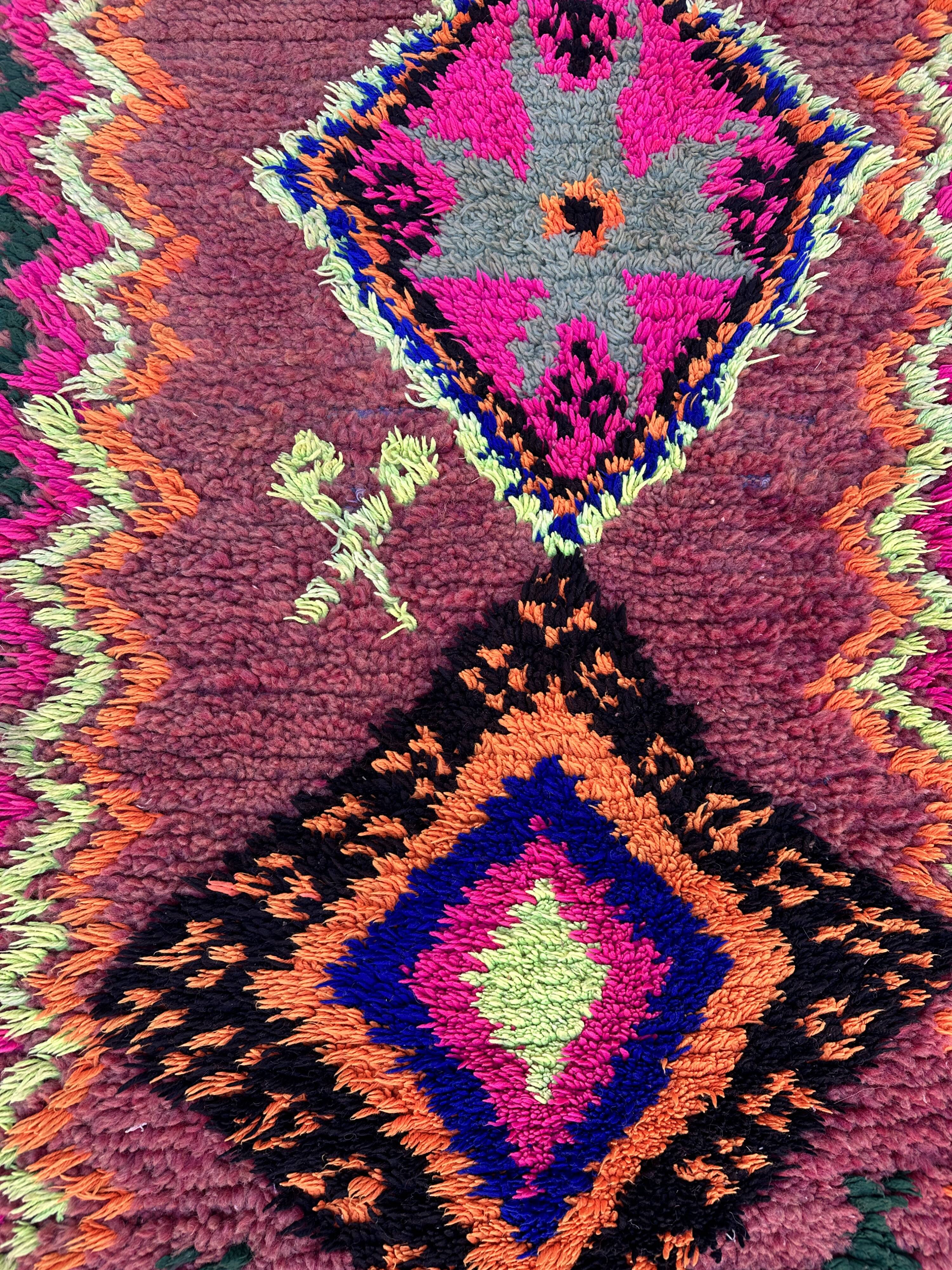 Tapis Marocain Boujad coloré - 90 x 246 cm