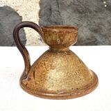 XL raw stoneware candle holder