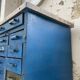 Meuble établi rangement militaire industriel bleu