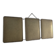Vintage 1960 triptych mirror barber hairdresser Japonese style - 25 x 60 cm