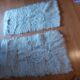 White pure wool long pile rug, vintage