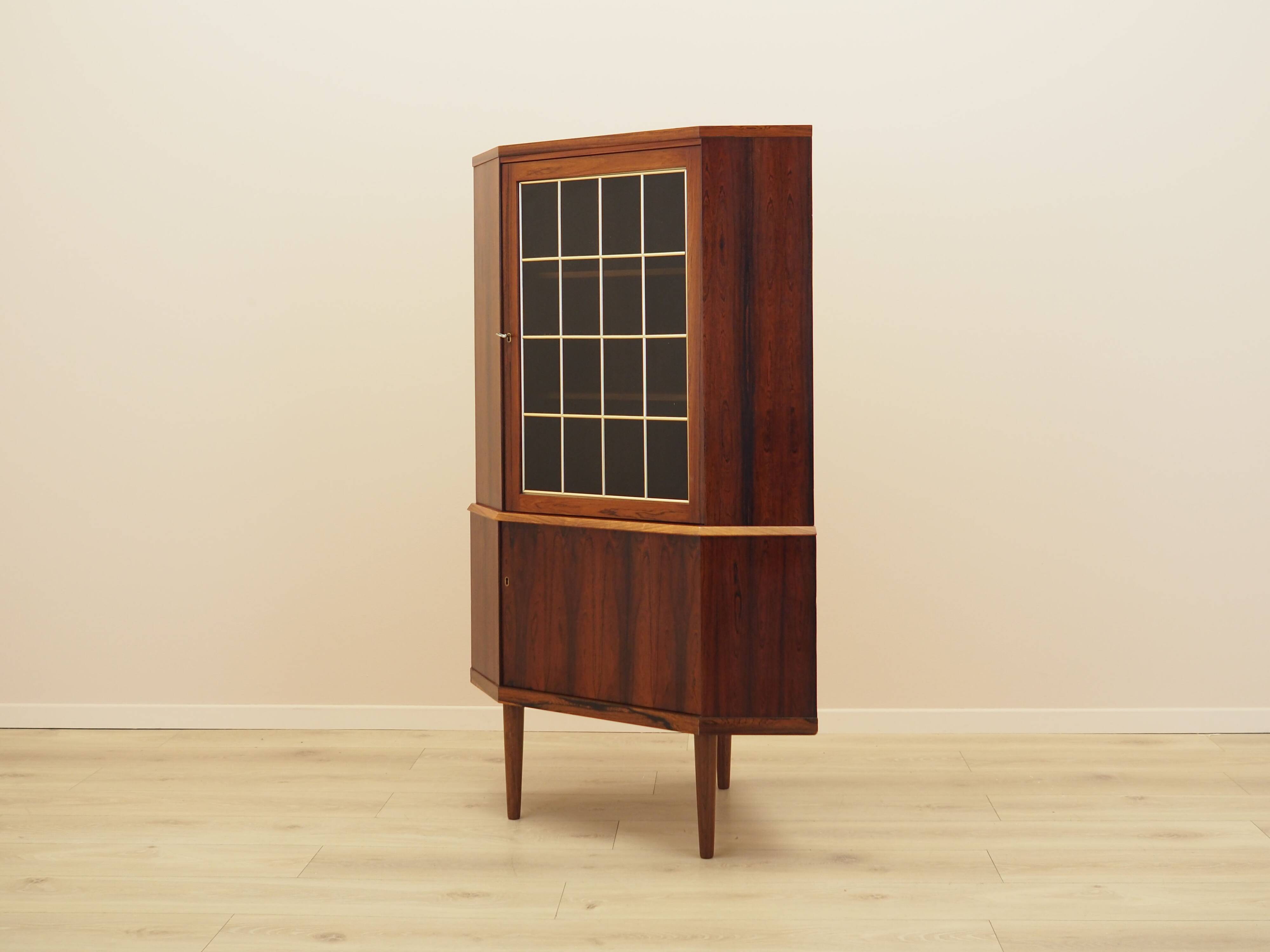 Corner display cabinet, rosewood veneer, Denmark 1970s