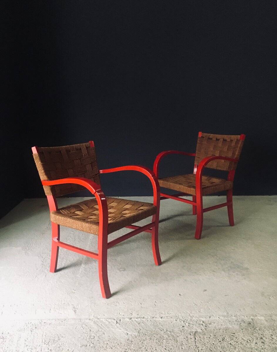 Mediterranean Armchairs, France, 1950s, Set of 2
