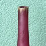 Vase soliflore soufflé en verre dépoli, émaillé or