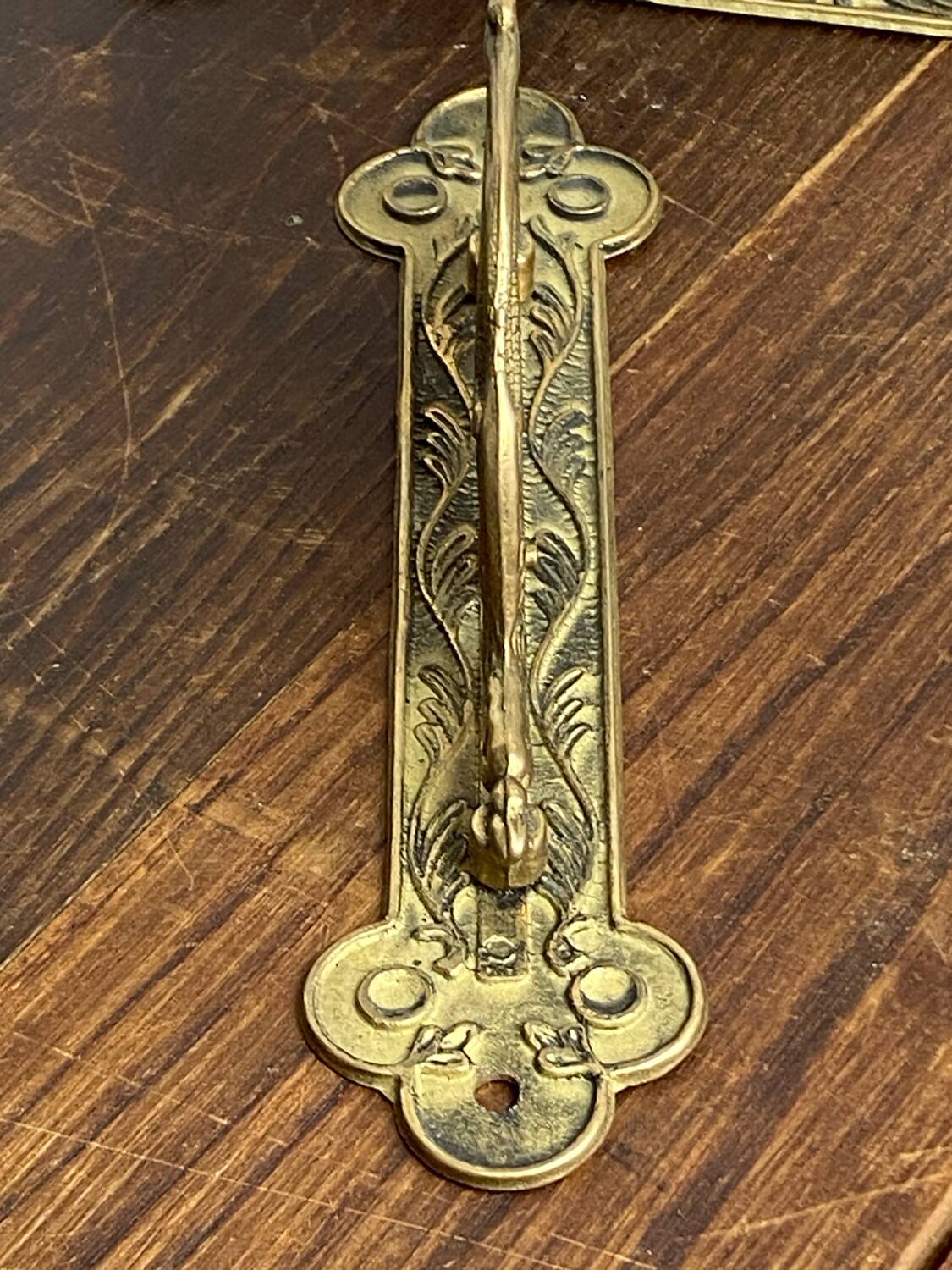 Antique wall hooks, dragon shape, in brass