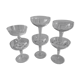 Set of 6 mismatched crystal champagne glasses 30s-40s