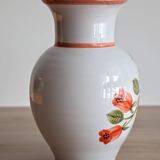 Vase à fleurs décor fleurs oranges numéroté