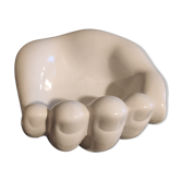Hand white ceramic trinket bowl