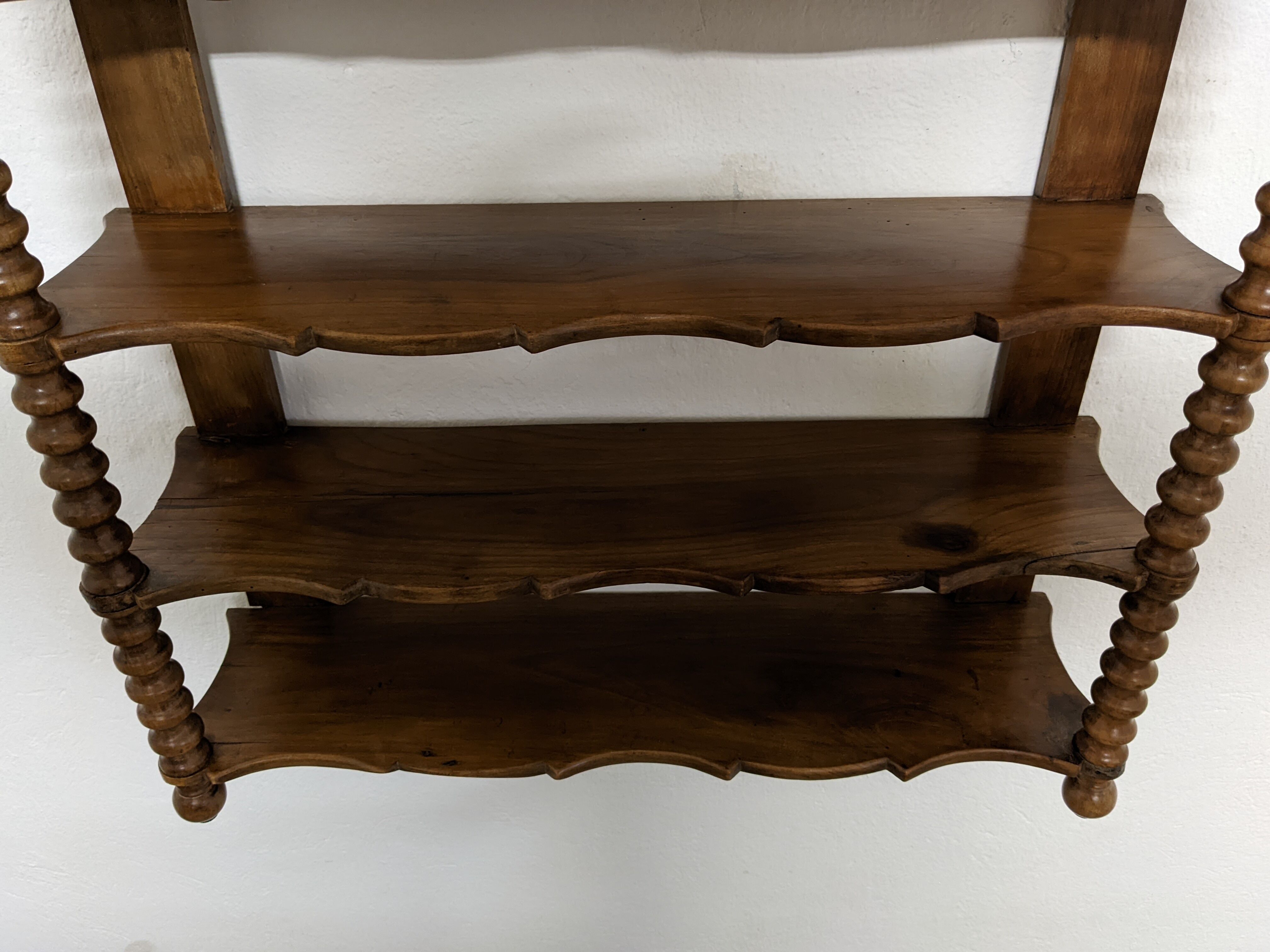 Wooden wall shelf turned late nineteenth century