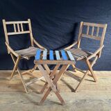 Folding chair - picnic set - two small folding chairs and a small table.