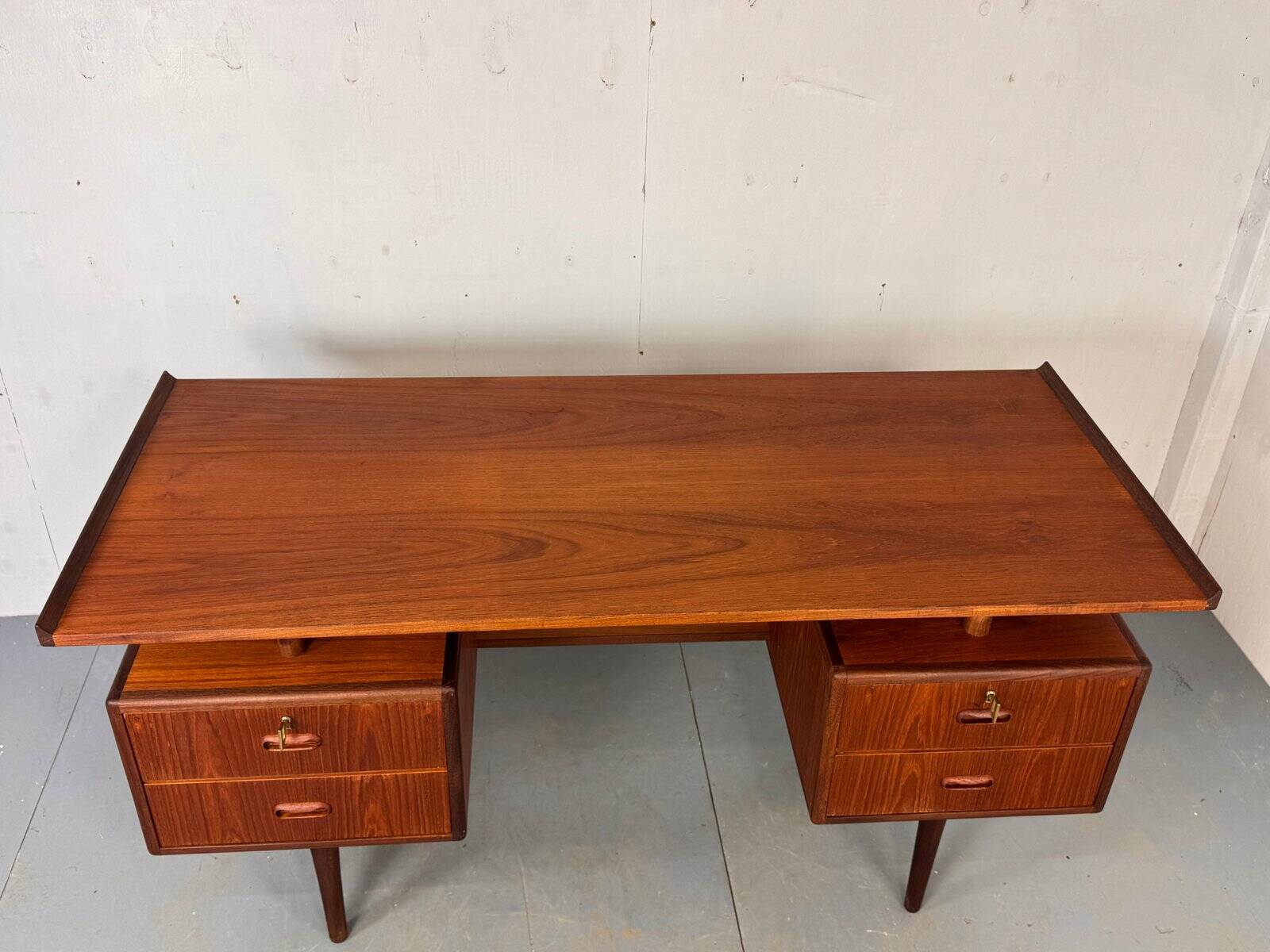 Mid-century Danish teak desk attributed to Louis van Teeffelen for Wébé, 1950s