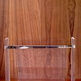 Plexiglas & brass magazine rack by David Lange, 1970s