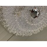 Contemporary transparent filigree flush mount in murano glass