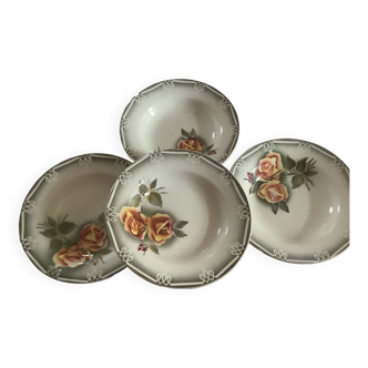 Lot de 4 assiettes creuses Digoin