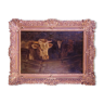 Tableau Alexandre Clarys 1857-1920 Vaches à l'étable