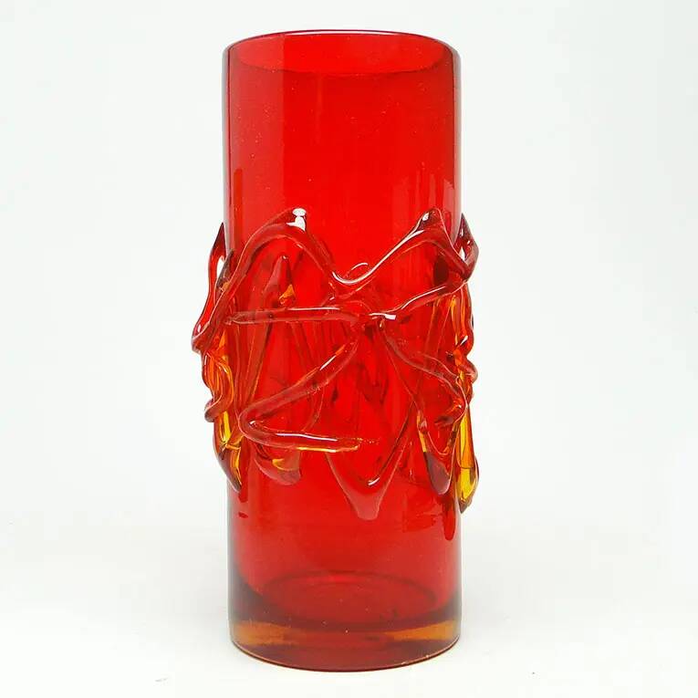 Vase, modernism, glass, designed by J. Słuczan-Orkusz, Poland, 1970s