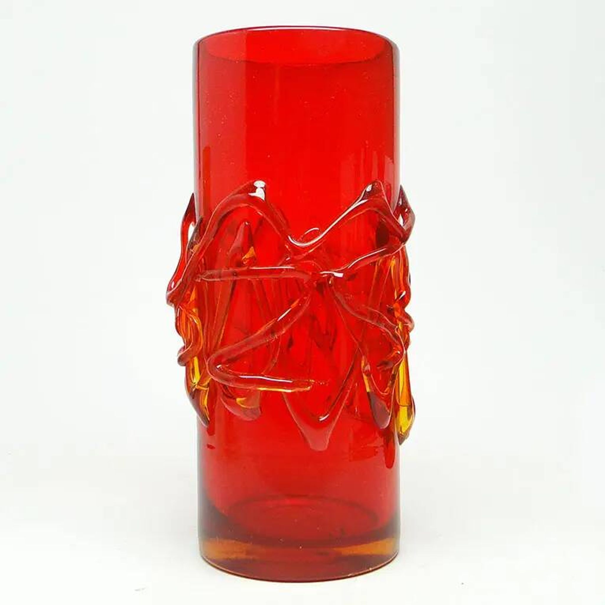 Vase, modernism, glass, designed by J. Słuczan-Orkusz, Poland, 1970s