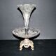 Romantic centrepiece – tulip-shaped glass vase with silver-plated metal from 1900