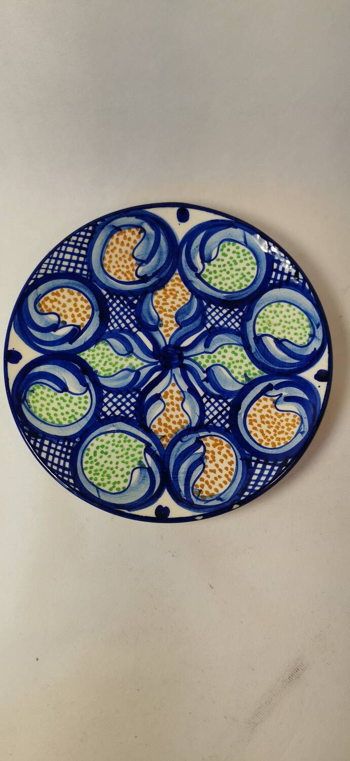 Spanish hand painted ceramic wall plate