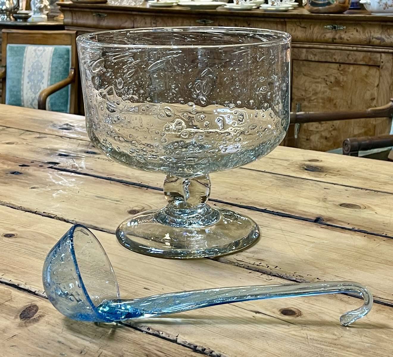 Punch cup and ladle in blown glass - BIOT