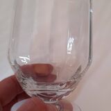 Set of 8 antique faceted stemmed glasses