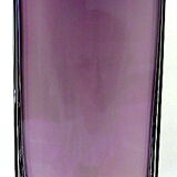 Large rectangular contemporary vase in purple smoked crystal