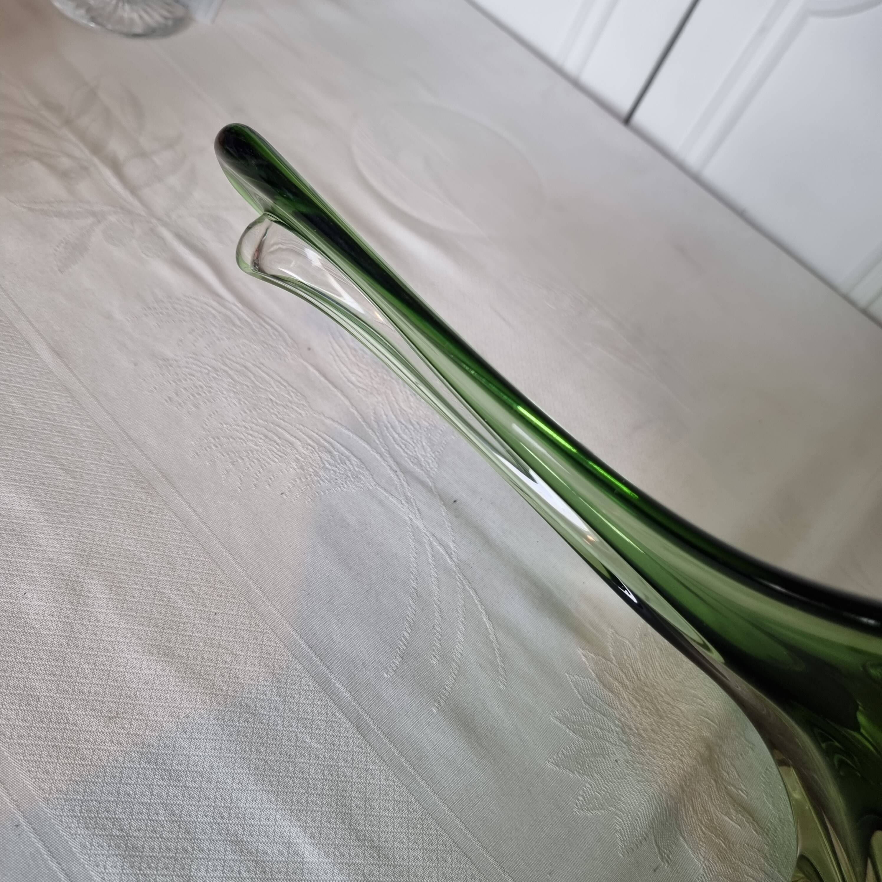 Superbe grand centre de table vintage en verre soufflé de Murano, Italie, a