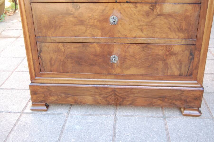 small Louis Philippe period walnut chest of drawers from the 19th century