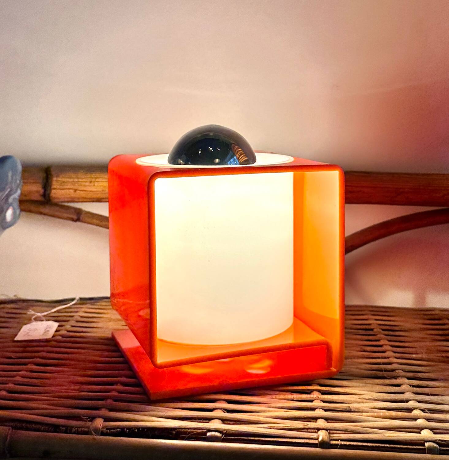 Orange cube lamp
