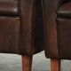 Sturdy set of vintage sheepskin armchairs in a beautiful dark colour