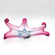 Large organic Murano sommerso bowl - Aquamarine blue and pink