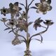 Paire de chandeliers laiton bronze décor floral