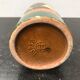 Old vase shape green ceramics bottle - vintage brown