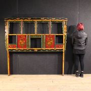 Headboard chinois laqué et peint du 20e siècle
