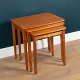 Retro Teak 1960s Mid Century Nest Of 3 Side Coffee Tables