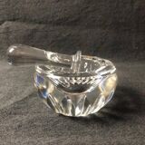 Baccarat Crystal Ashtray, Mortar and Pestle design, Stamped, France