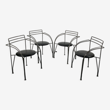 Set of 4 Lune d'argent armchairs by Pascal Mourgue