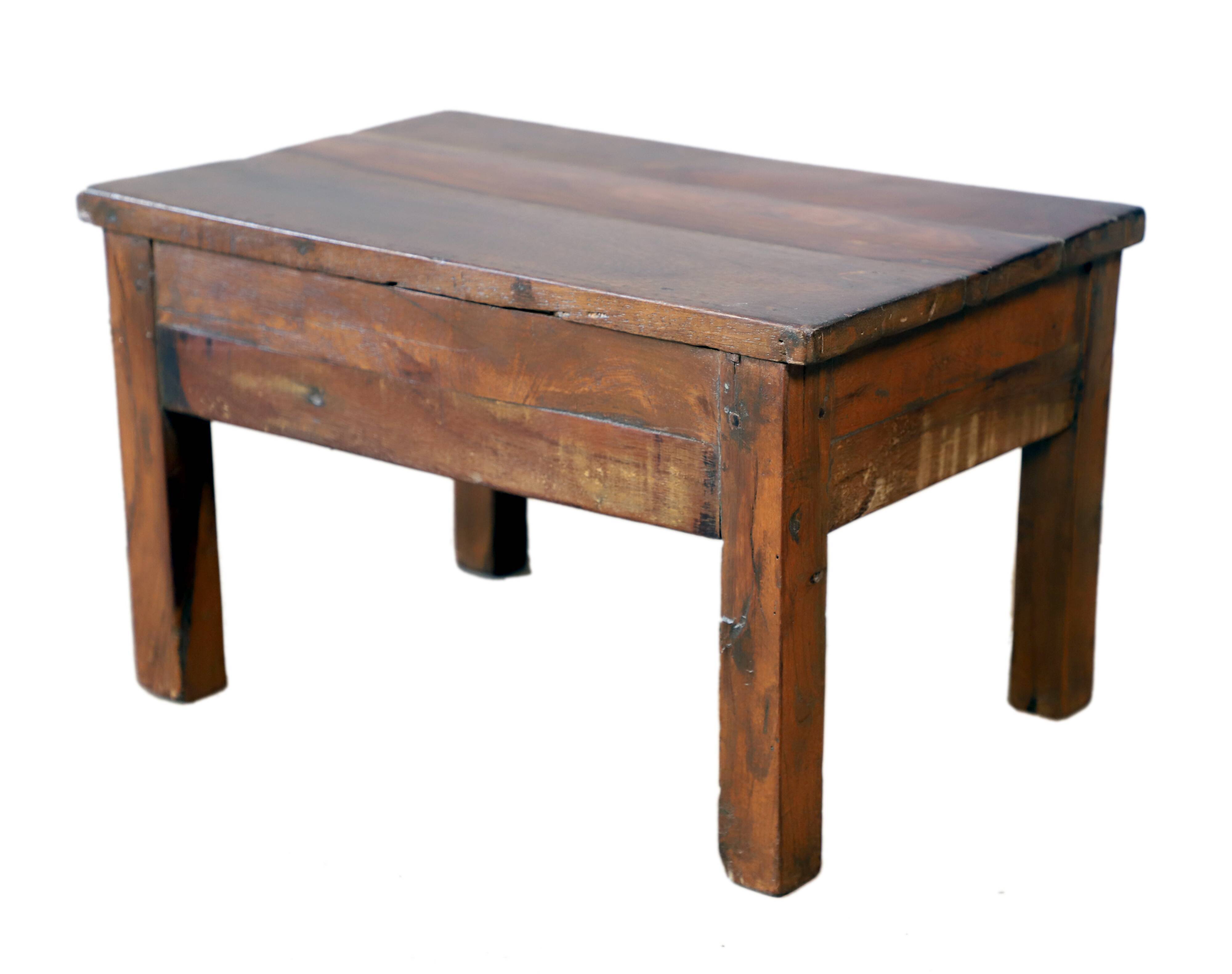 Table de chevet d'appoint en teck birman naturel