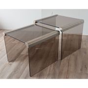 Set of 2 glass trundle tables by Gallotti and Radice 1970