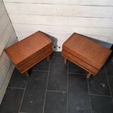 Pair of Scandinavian teak bedside tables from the 1960s.