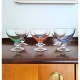 Coupes en verre coloré - lot de 6
