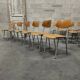 Set of 12 metal and wood school chairs Czechoslovakia Kovona