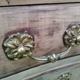 Antique Louis XVI style chest of drawers with wooden top