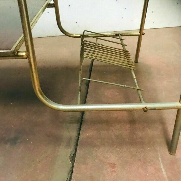 Table basse vintage a deux plateaux XX siècle vers 1970